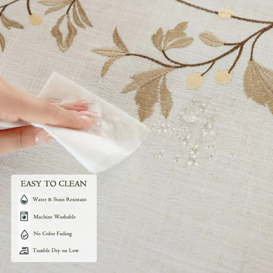 Rustic Waterproof Linen Tablecloth, Heavyweight Tablecloth for Rectangle Tables, Burlap Table Cover