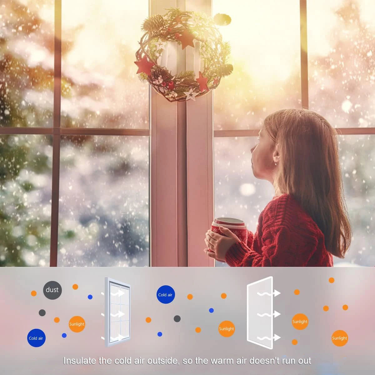 47 in. x 63 in. Indoor Window Insulation Kit for Winter Keep Cold Out