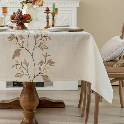 Rustic Waterproof Linen Tablecloth, Heavyweight Tablecloth for Rectangle Tables, Burlap Table Cover