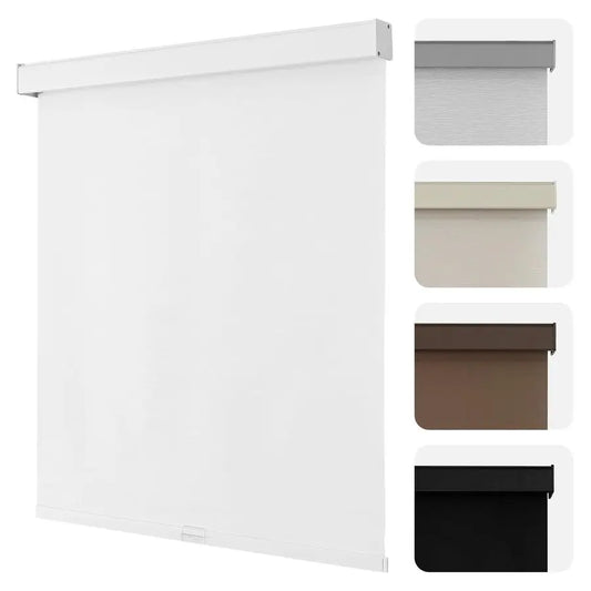 100 Blackout Roller Shades Cordless Blinds for Windows, FreeStop Shades, UV Protection, Natural Woven Blinds for Home and Office