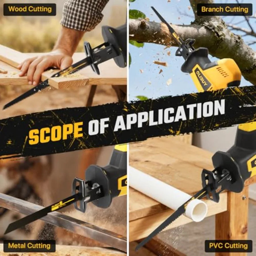 Reciprocating Saw for Dw 20V Battery Battery Not Included Cordless Sawzall with 8 Blades 0-3000SPM Variable Speed Cordless Reci