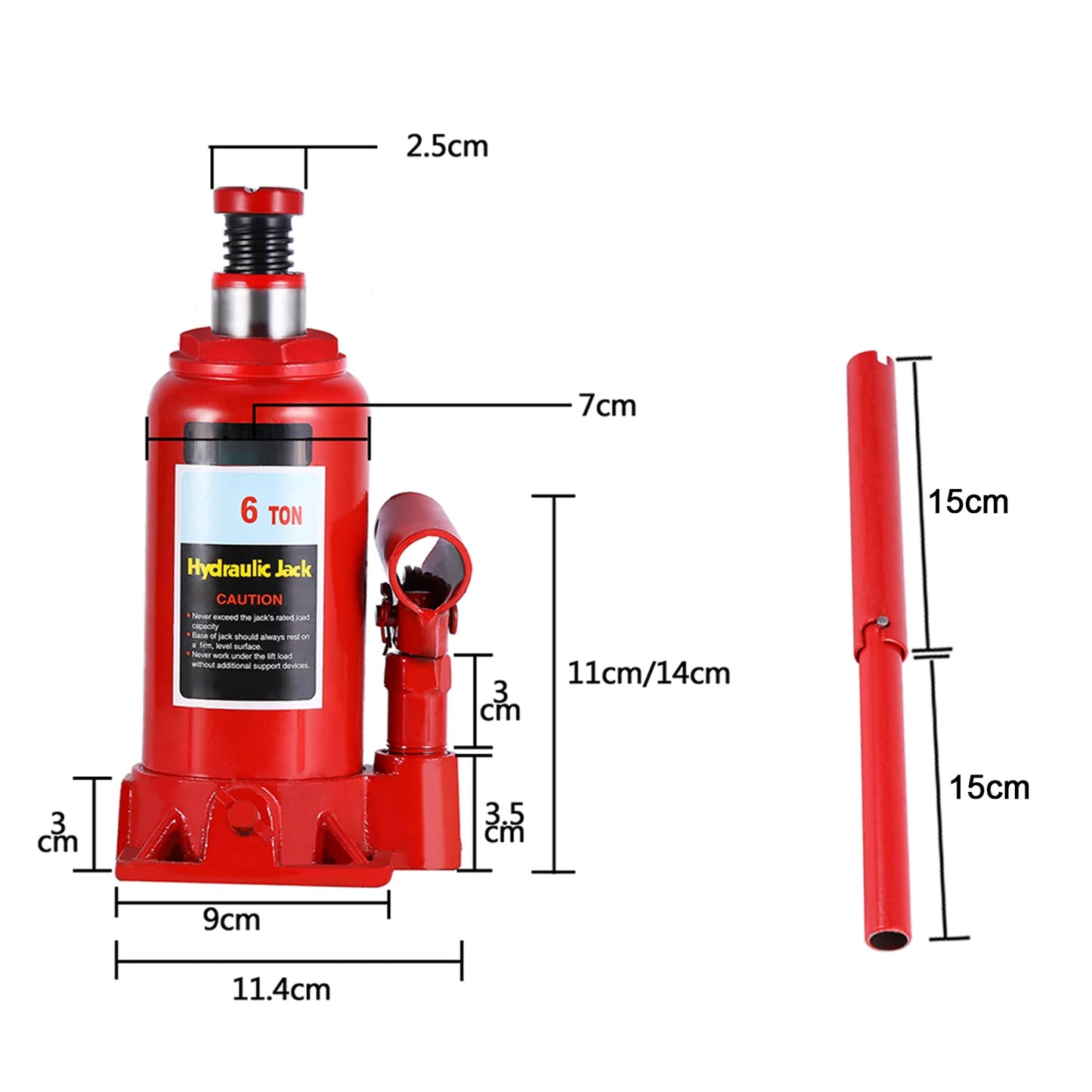 Vehicle Repair Tool 6T Heavy Duty Hydraulic Bottle Jack Lifting Car Van  Vehicle Automotive Lift