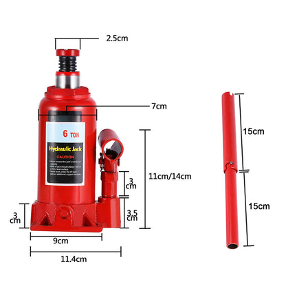 Vehicle Repair Tool 6T Heavy Duty Hydraulic Bottle Jack Lifting Car Van  Vehicle Automotive Lift
