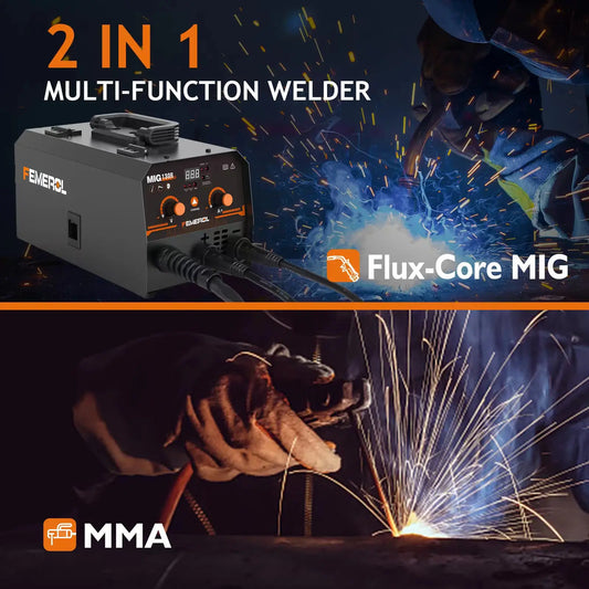 2 In 1 MIG Welding Machine 130A Portable Gasless Stick ARC MIG Welder 110A IGBT Synergic Flux Core MIG Welder