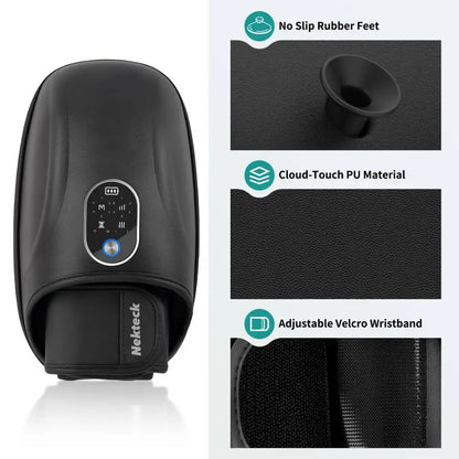 Hand Massager Heat Compression 6 Holes Finger Stretching for Arthritis Carpal Tunnel 6 Levels Pressure Therapy Wrist Palm Gifts