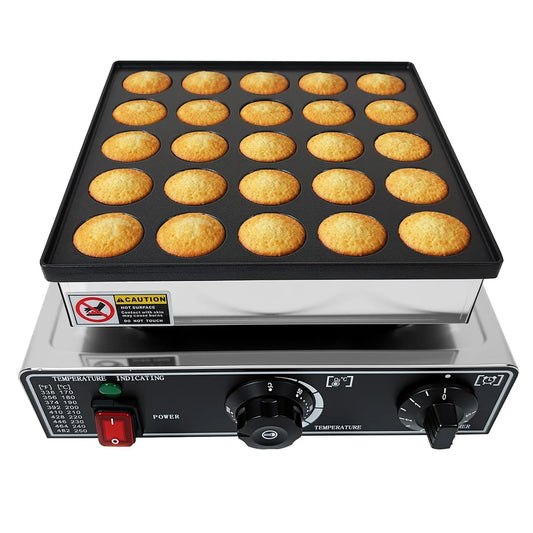 25-Hole Mini Dutch Pancake Maker, 900 W Electric Non-Stick Non-Stick Mini Pancake Machine for Home Cafe Party Use,110 V