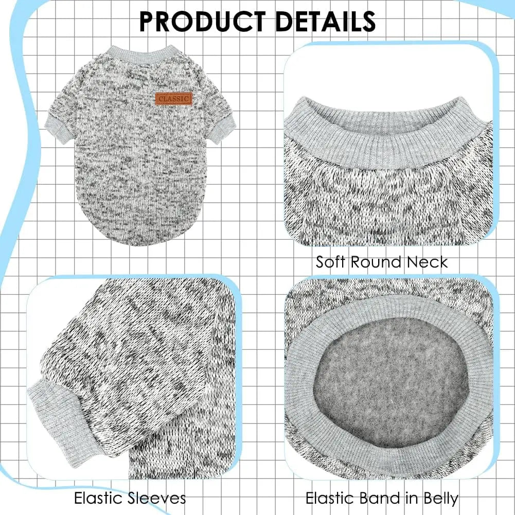 3 Pack Small Dog Sweaters Winter Fleece Warm Soft Pet Apparel for Dogs Cats
