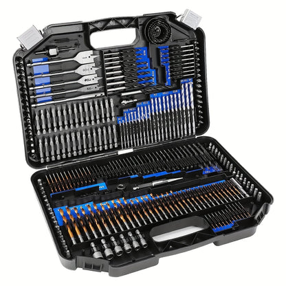 246-Pieces Drill Bit Set,Drill Bits and Driver Set for Wood Metal Cement Drilling and Screw Driving,Full Combo Kit Carrying Case