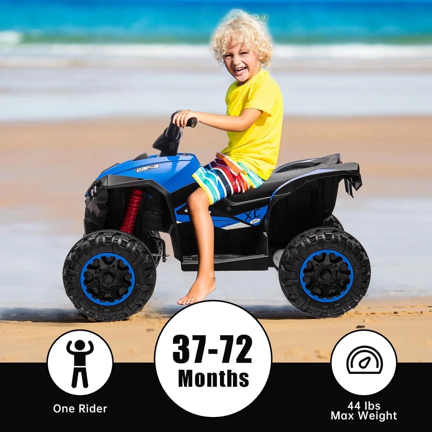 12V electric ATV for kids 35W dual motor 4x4 off-road terrain vehicle with 2 control modes,music,horn,high and low speeds,Lights