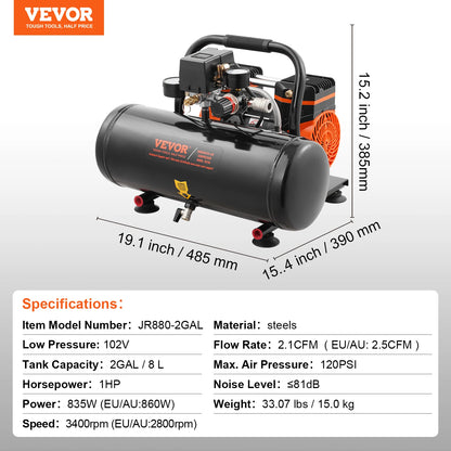 Air Compressor 750W/1450W/3000W Oil Free Air Compressor Quiet Portable Compressor Pump for Auto Repair Tire Inflation