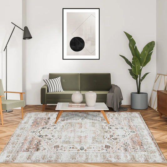 Large Indoor Carpet Non Slip Ultra Soft Area Rug, 9x12 Feet, Washable