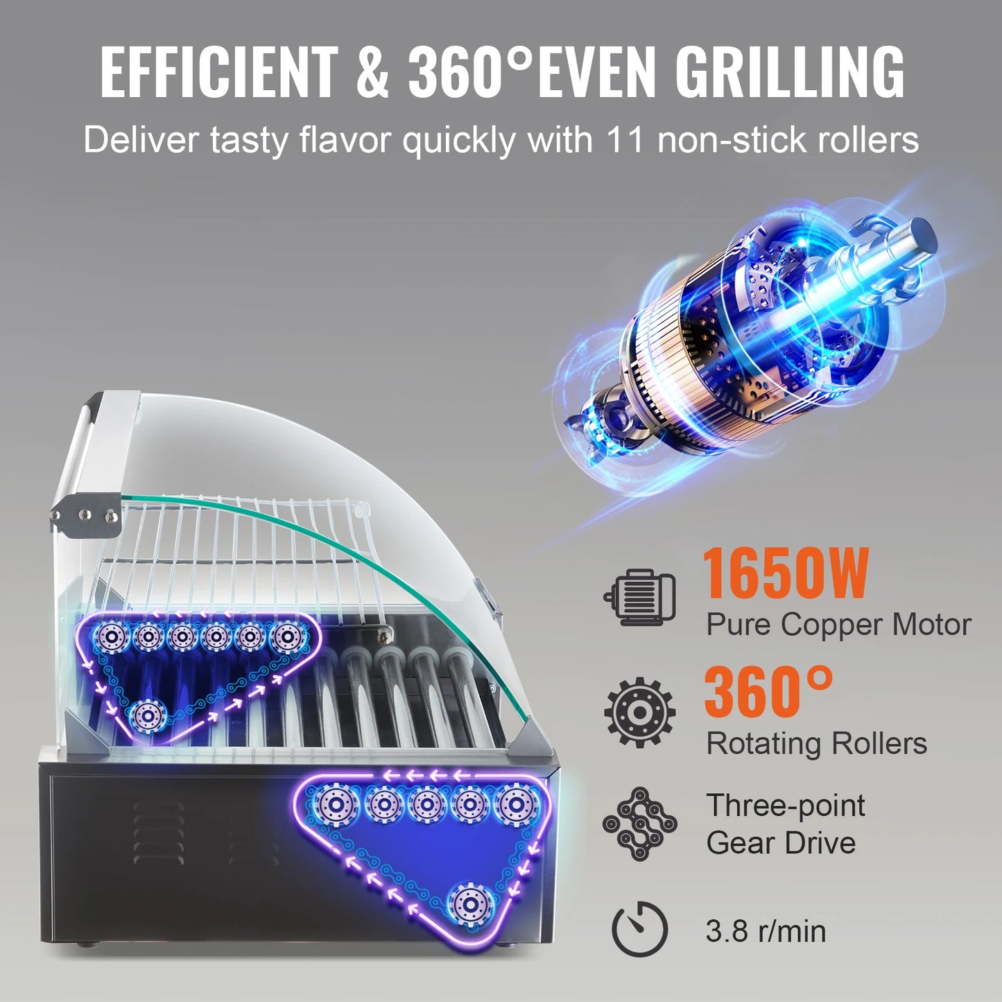 Electric Commercial Or Home Use Hot Dog Roller Barbecue Grill Machine