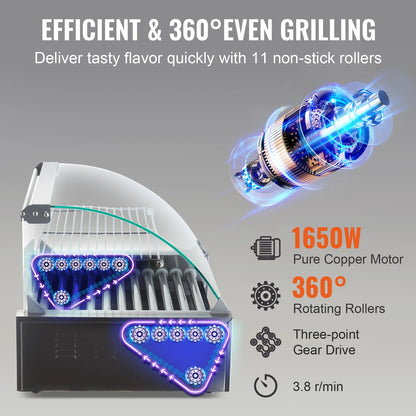 Electric Commercial Or Home Use Hot Dog Roller Barbecue Grill Machine