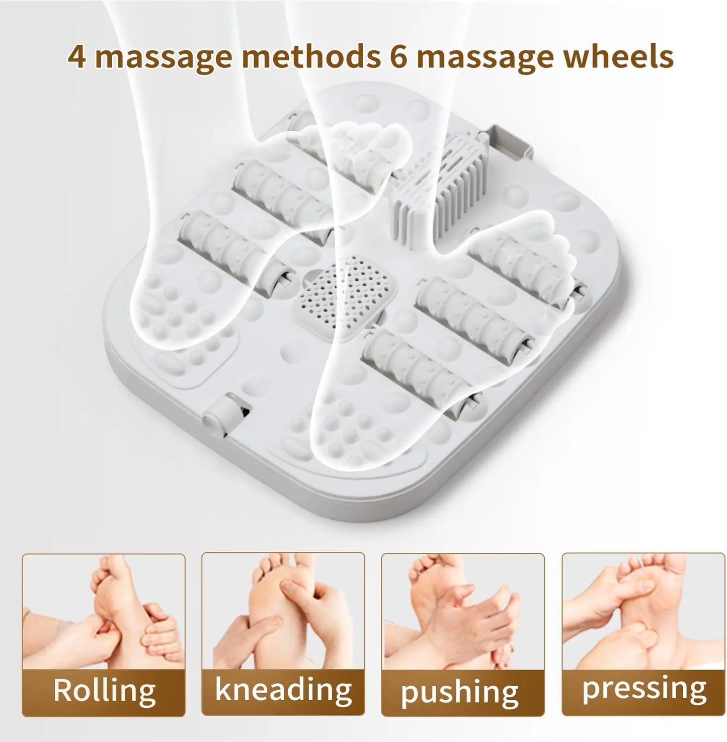 Foldable Foot Spa with Heat & Massage Rollers, Adjustable Temperature Control Touchscreen for Home Relaxation