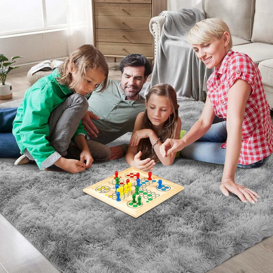 Ultra Soft Fluffy Shag Area Rug, 8x10 Tie-Dye Grey, Non-Slip Carpet