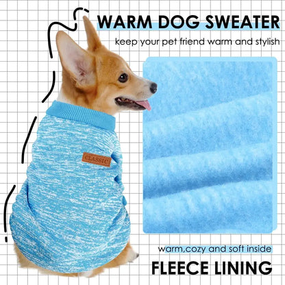 3 Pack Small Dog Sweaters Winter Fleece Warm Soft Pet Apparel for Dogs Cats