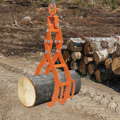4 Claw Log-Lifting Tong Professional Log Skidding Tong Orange Steel Non-slip Jaw for Forestry Ranching Construction