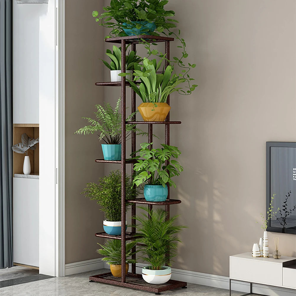 Plant Stand Indoor Outdoor, 7 Tier 8 Potted Metal Flower Shelf For Multiple Plants