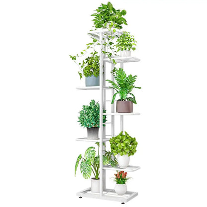 Plant Stand Indoor Outdoor, 7 Tier 8 Potted Metal Flower Shelf For Multiple Plants