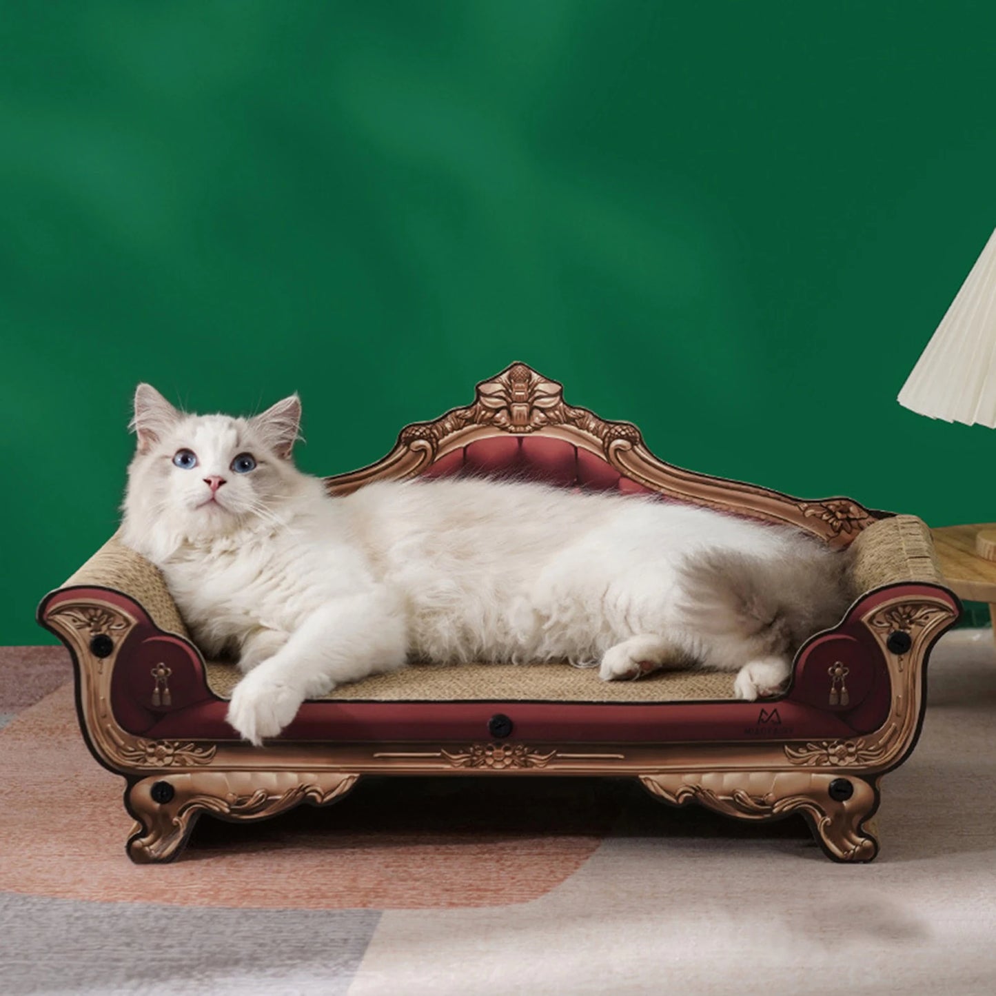 Luxury Cardboard Cat Scratcher Sofa Bed Durable Couch Shaped Cat Scratching Board for Indoor Pet Cats Kitten