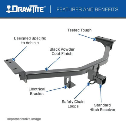 Class 4 Trailer Hitch, 2 Inch Square Receiver for 2022-2026 Jeep Grand Cherokee & L Models
