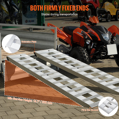 Aluminum Ramps 6000 LBS Capacity Loading Ramps for Motorcycle/Dirt Bike/Trailer/ATV/UTV/Garden Tractor/Lawn Mower, 2PCS