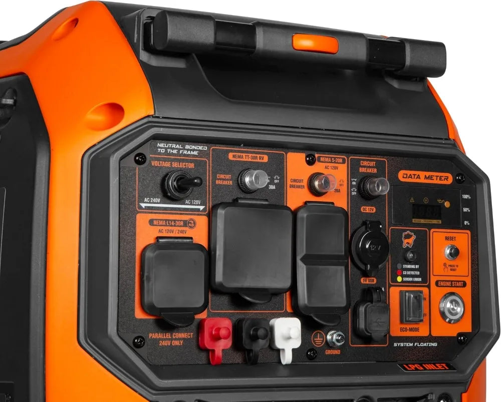 6800W Dual Fuel Portable Inverter Generator with CO Shutdown, Electric Start, RV Ready for EV Backup